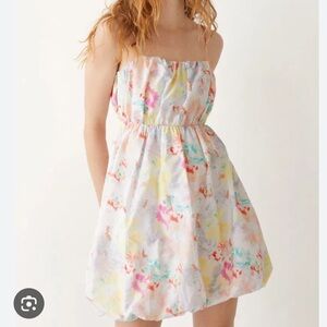 & other stories floral bubble hem dress